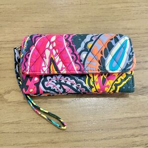 Vera Bradley Wristlet/Wallet Multicolor Snap And Zip With Compartments
